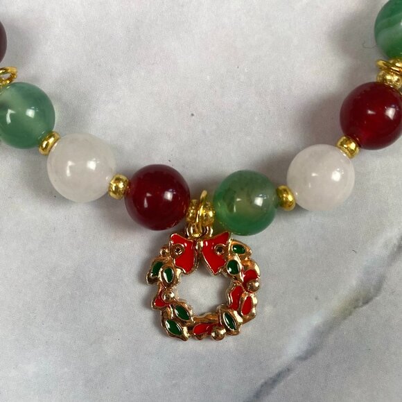 Holiday Christmas Bracelet - Genuine Crystals with Multiple Christmas Charms - Picture 6 of 11